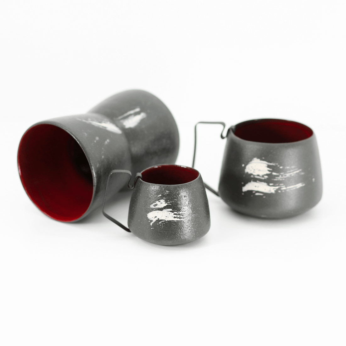 Set of 3 Cups & Mug - Red