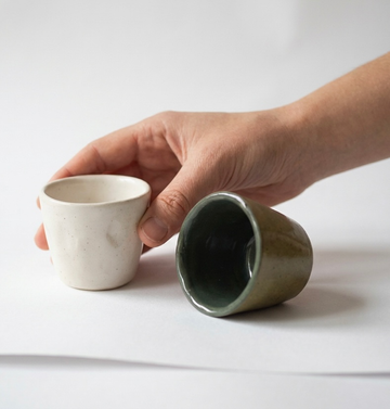 2'li El Yapımı Seramik Single Espresso Bardağı Seti