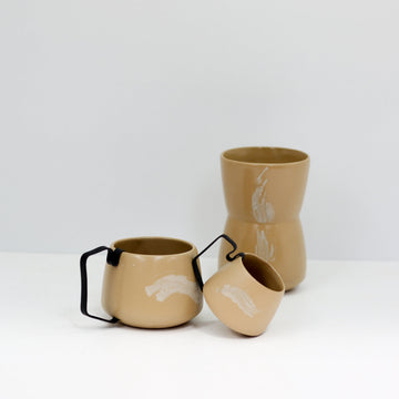 Set of 3 Cups & Mug - Latte