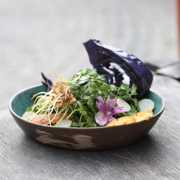 El Yapımı Seramik Salata Kasesi I Paylaşım Tabağı - 18,5 cm